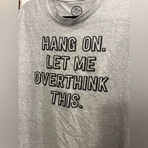Large Gray Graphic Tee with Bold Text